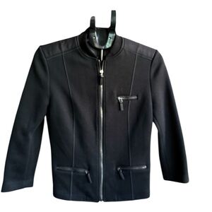 Piazza Sempione Black Jacket with Zip Detail